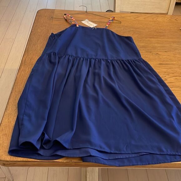 CROSBY BY MOLLIE BURCH SOLID BLUE ELLA DRESS WITH RAINBOW STRAPS.  NEW W… - Picture 6 of 12